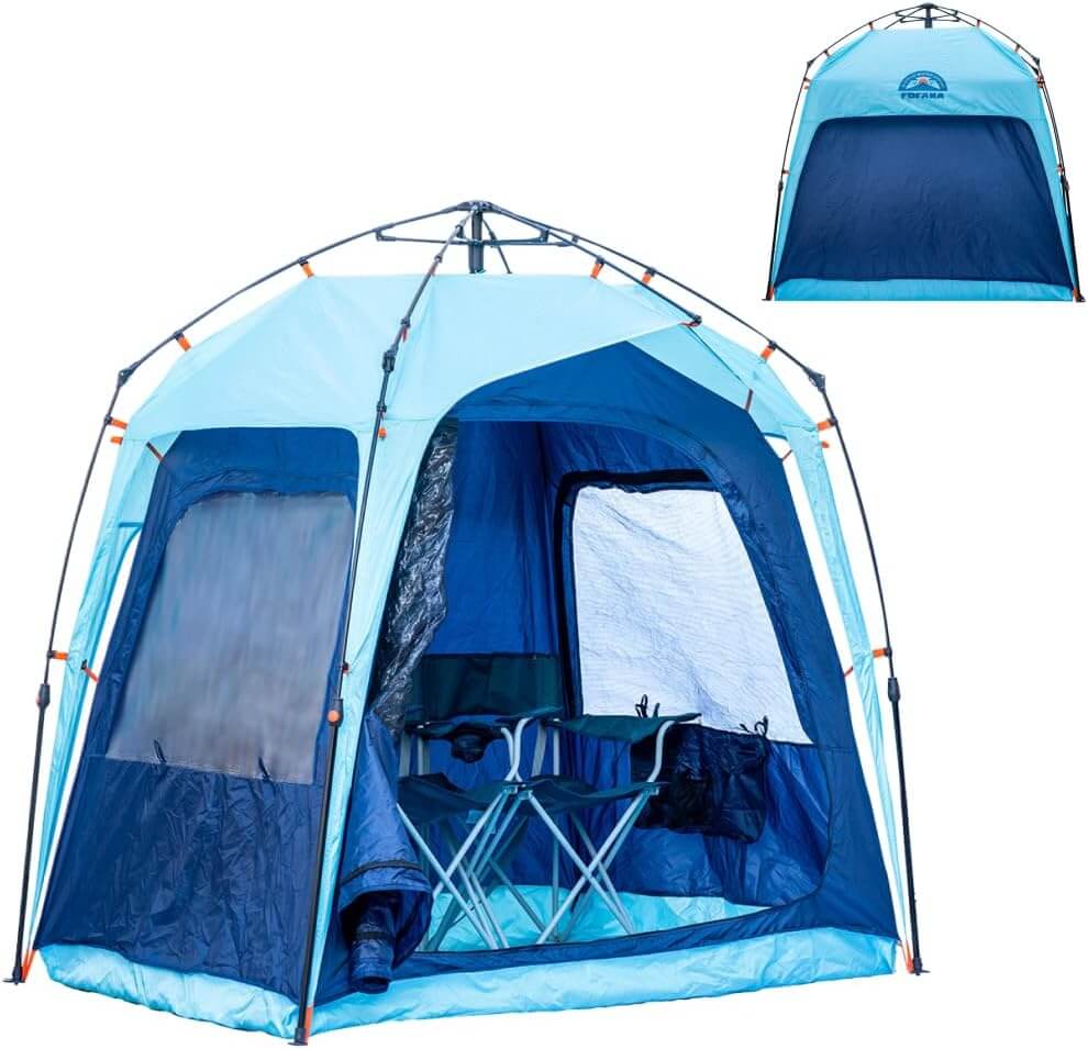 Fofana Multipurpose Pod Tent displayed with interior seating and spacious design for outdoor comfort. | fofana multi pod for family