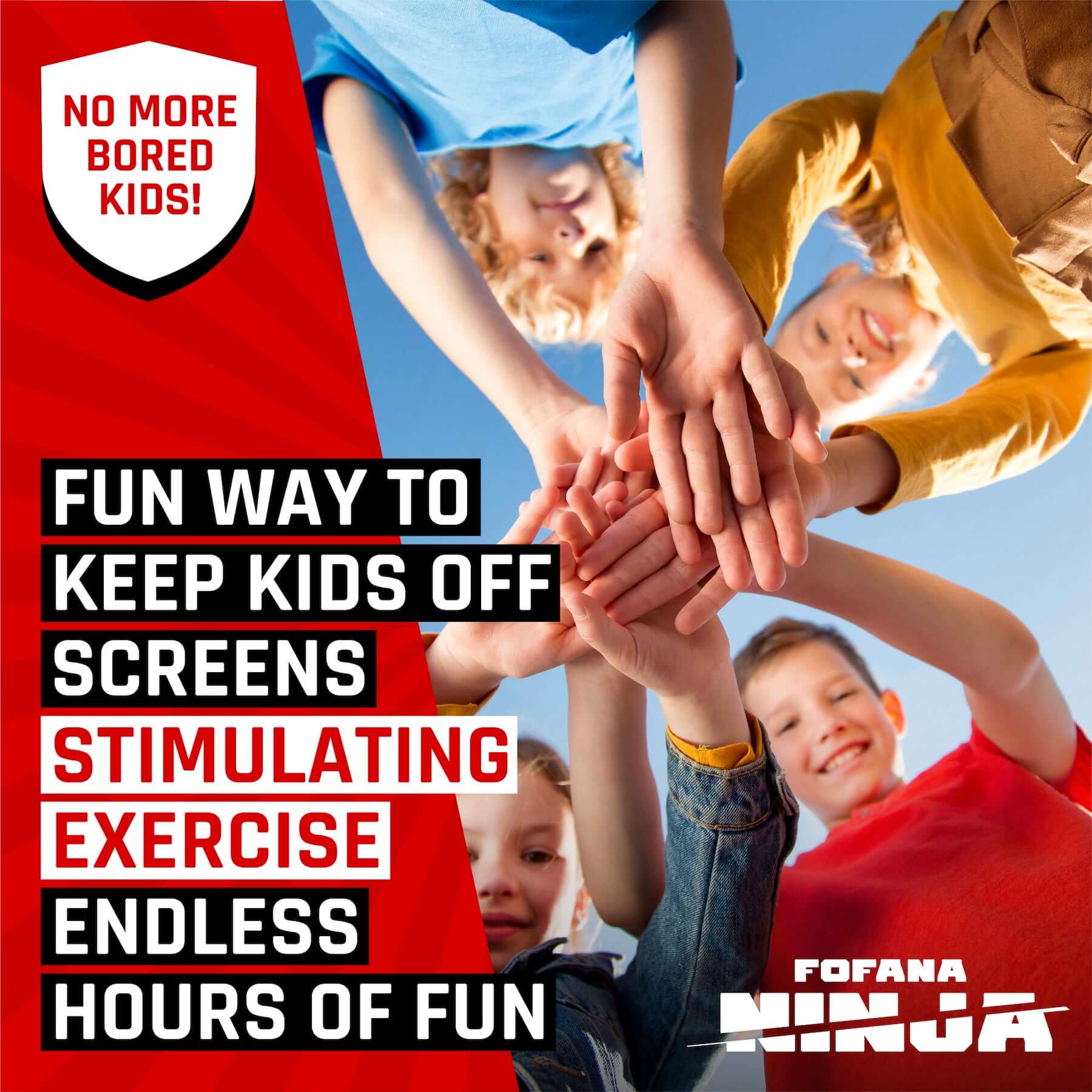 Fofana Ninja Warrior Slackline Obstacle Course promoting outdoor fun and exercise for kids | Ninja course kit for kids 45 pieces