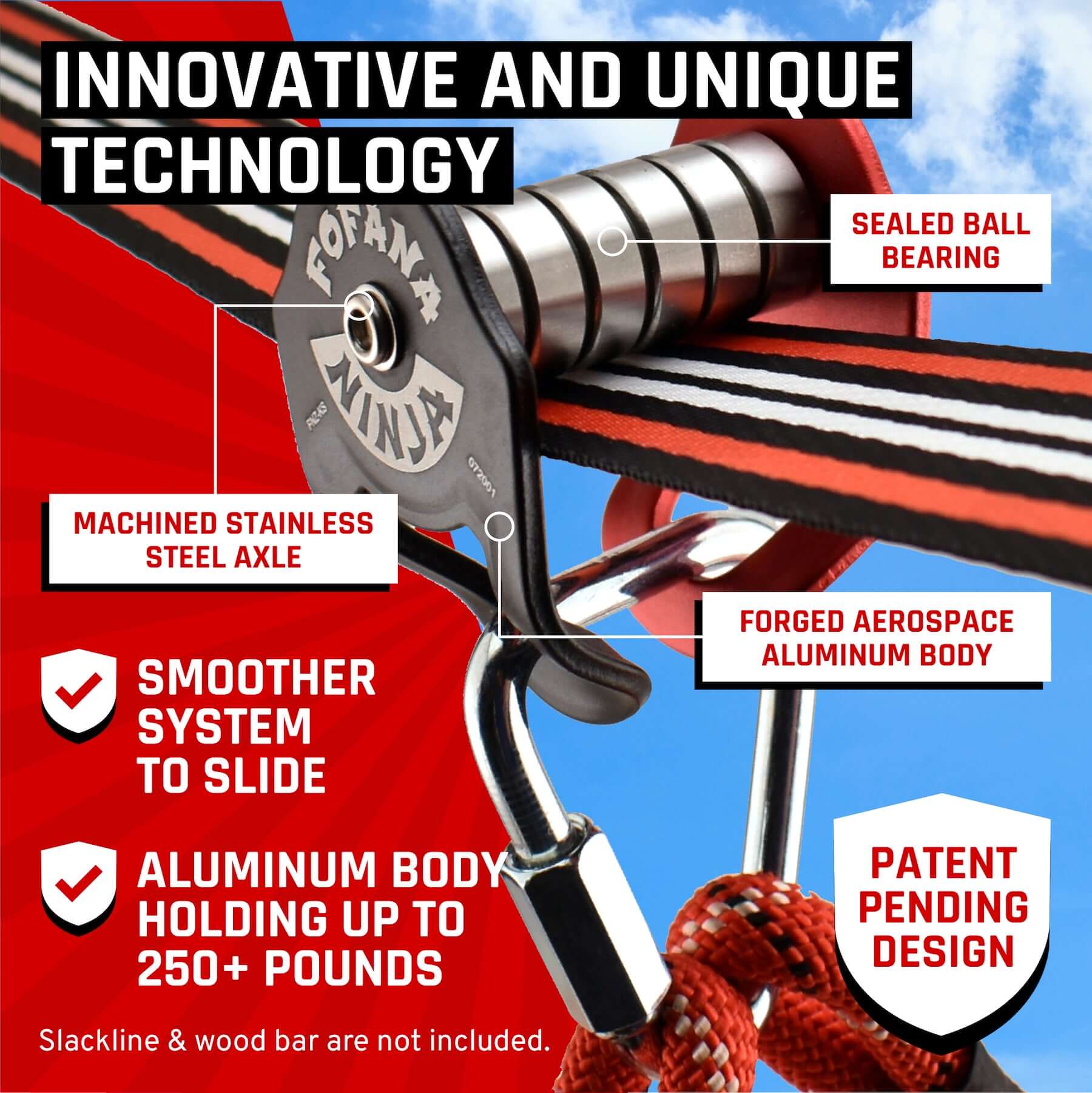 Fofana Ninja Slider Pulley | features of Ninja Slider Slackline Pulley | Kids Ninja Slider Pulley Set