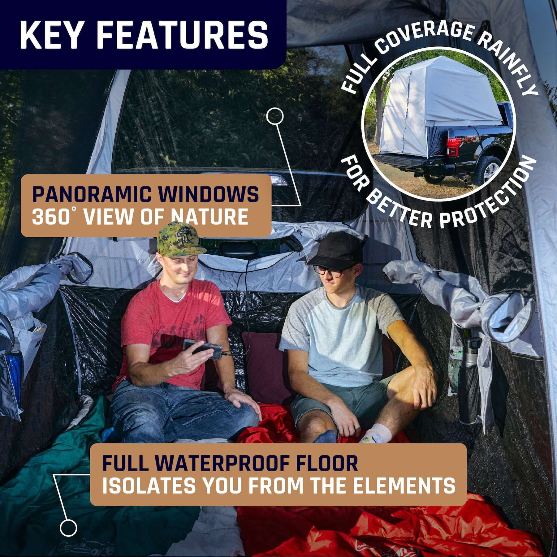 Fofana Truck Bed Tent | fofana pickup tent features | Fofana Truck Bed Camping Setup